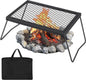 Folding Campfire Grill, Heavy Duty Steel Mesh Grate.