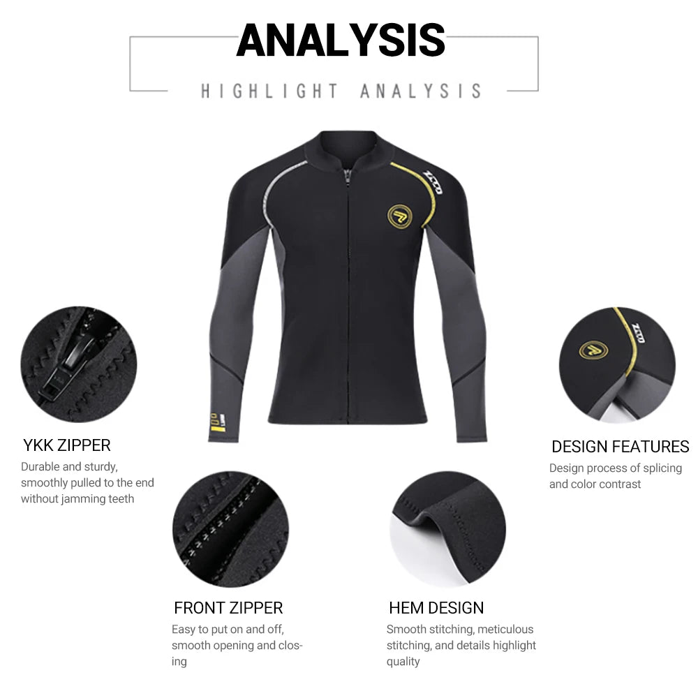 1.5mm 3mm Men Wetsuit Neoprene Scuba Diving Suit One-piece Zipper.