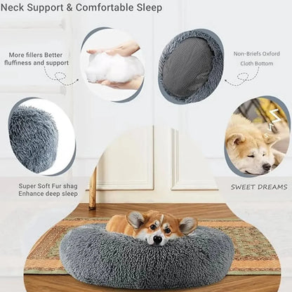 40-90cm Round Pet Bed for Large Dog Bed Super Soft Cat Bed Medium Dog House Winter Warm Sleeping.