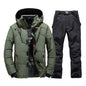 New Thermal Winter Skiing Down Jacket Ski Suit Men Snowboard pants Warm Snowmobile Clothing.