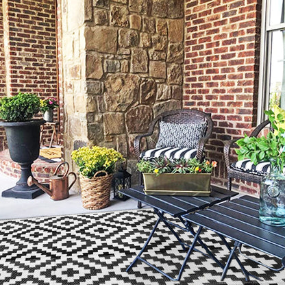 6x9ft Reversible Padio, Camping Mats Plastic Straw Area Rug.