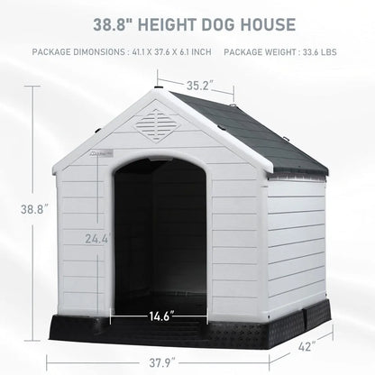 Durable Waterproof Plastic Dog House for Small to Large Sized Dogs.