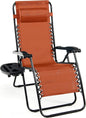 160°Adjustable Folding Recliner w/Pillow and Cup Holder, 350LBS.
