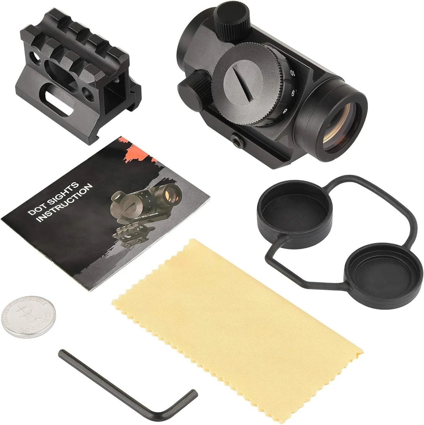 Red Dot Sight 1x25mm Reflex Sight Waterproof & Shockproof & Fog-Proof  with 1 inch Riser Mount.