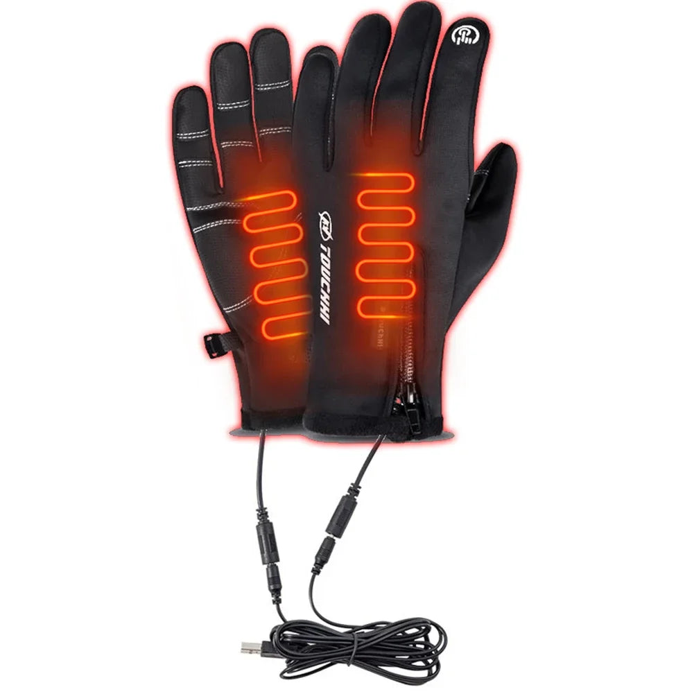 Electric Thermal Heat Gloves Winter Warm Touch Screen Waterproof Rechargeable 
.
