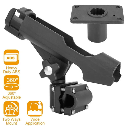Boat Fishing Pole Rod Holder 360 Rotatable Side Rail Mount.