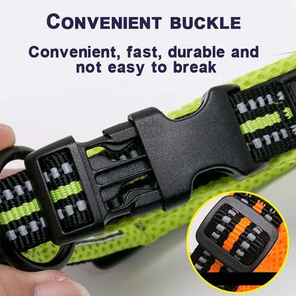 Dog Walking Collar Comfort Padded with Buckle Nylon Traveling Collar.