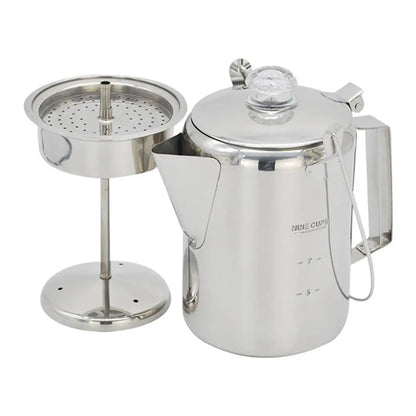 Camping Percolator Coffee Pot Distilled Coffee Pot Stainless Steel Coffee Stovetop 9 Cup Mocha Coffee Pot For Camping Accessory