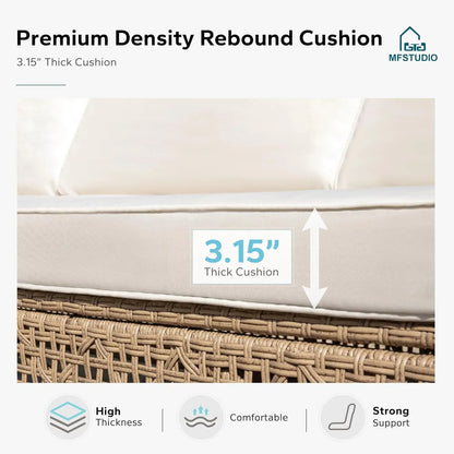 Patio Wicker Sectional Sofa Set 3 Pieces, Outdoor.