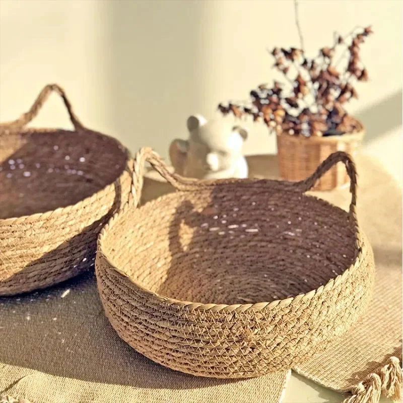 Pure hand-woven rattan cat nest four seasons universal warm pad removable washable.