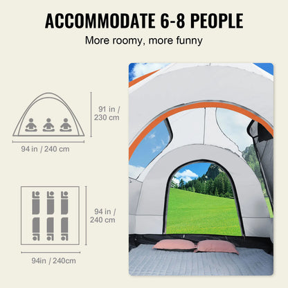 Tent 8'-8' SUV Attachment for Camping with Rain Layer and Carry Bag.
