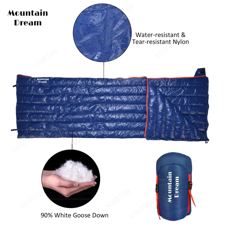 Sleeping Bag 90% Goose Down Adult Envelope Type Ultralight.