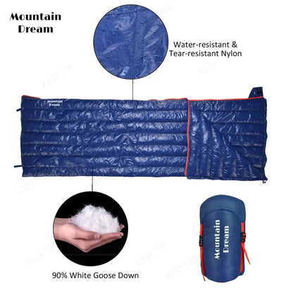 Sleeping Bag 90% Goose Down Adult Envelope Type Ultralight.