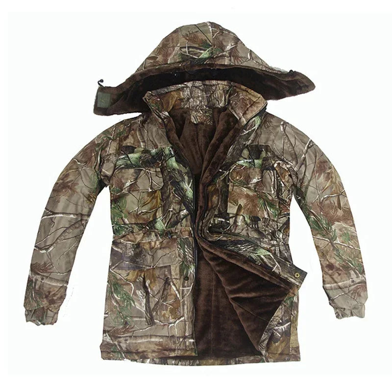 High Quality Man Winter  Camouflage Ghillie Suit Outdoor Cold Weather Suit.
