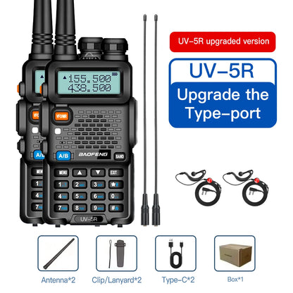 1PC/2PCS  UV-5R USB Long Range Portable Two Way Radio Baofeng CB Radio Walkie.