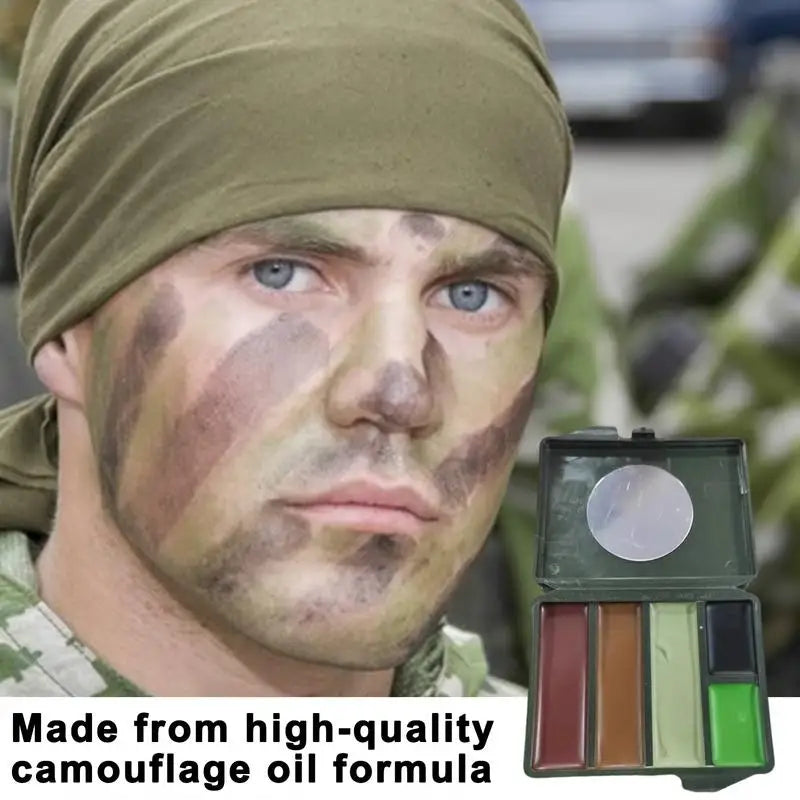 5 Colors Face Paint Camouflage Oil.