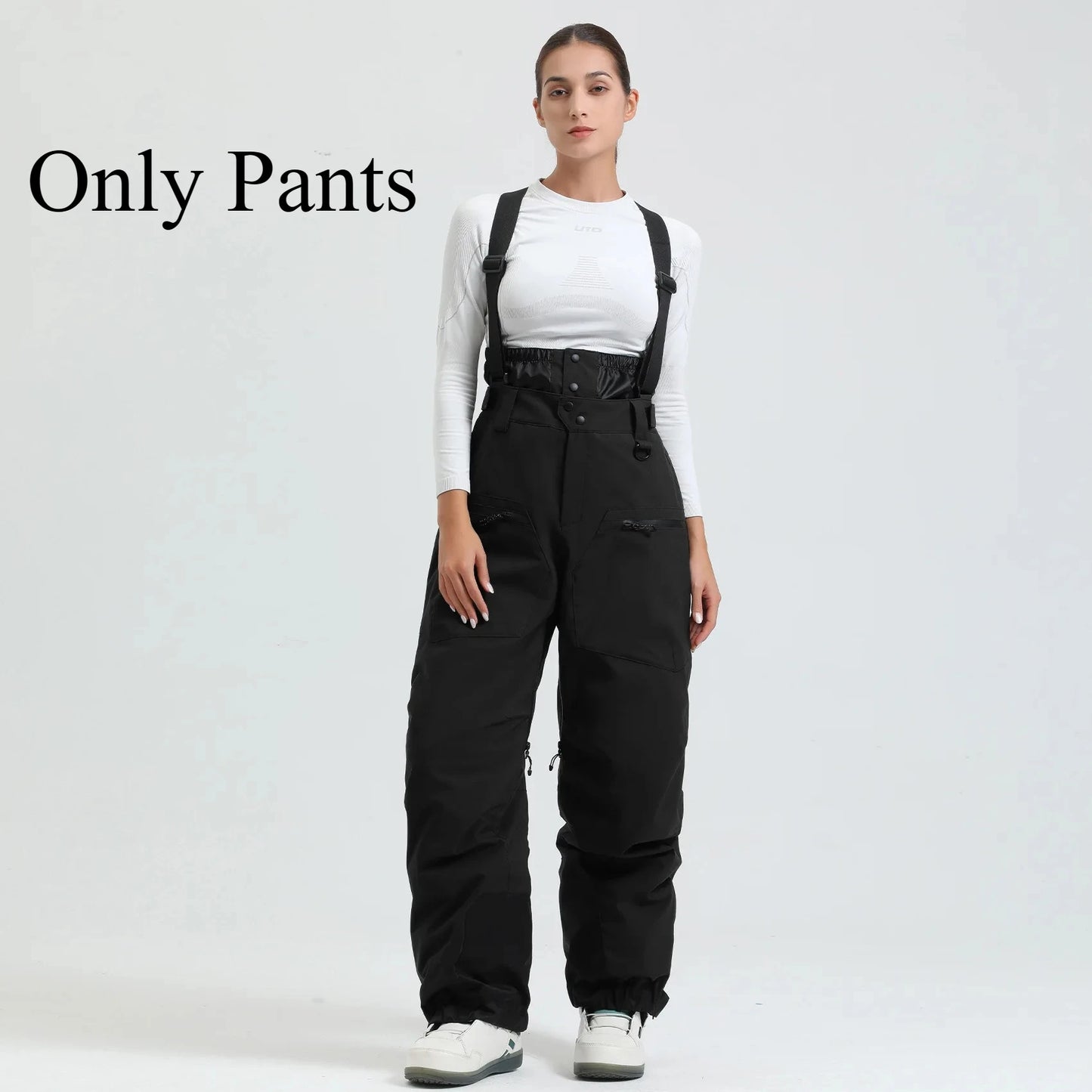 New Ski Pant Solid Snow  Women Windproof Waterproof Snow Pants.