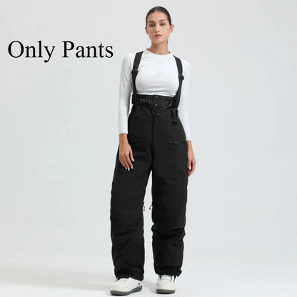 New Ski Pant Solid Snow  Women Windproof Waterproof Snow Pants.