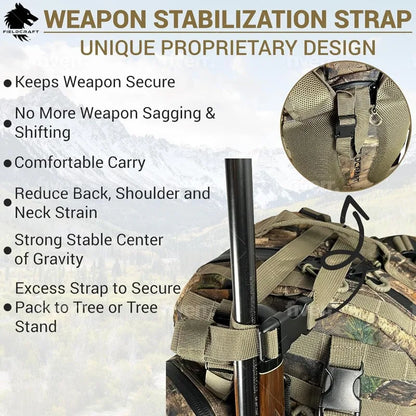 FIELDCRAFT Hunting Backpack Daypack for Rifles, Bows.