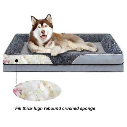 An oversized dog bed removable washable for all seasons, pet bed sofa.