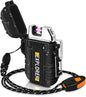 New Outdoor Camping Mountaineering Waterproof USB Double-arc Lighter Portable Lanyard with Whistle.