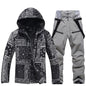 Winter Ski Suit Set -30℃ Cold Snowboard Wear Men/Women Ski Suit Waterproof.