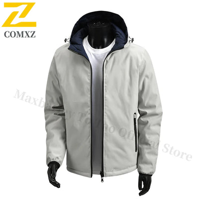 Winter Warm Padded Snow Coat Men's -20 Degree Hooded Outdoor Thick Parka.