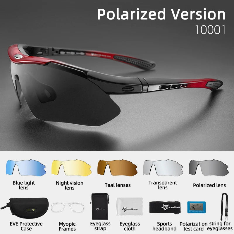 Polarized Cycling Glasses Men & Women Sports Sunglasses Road.