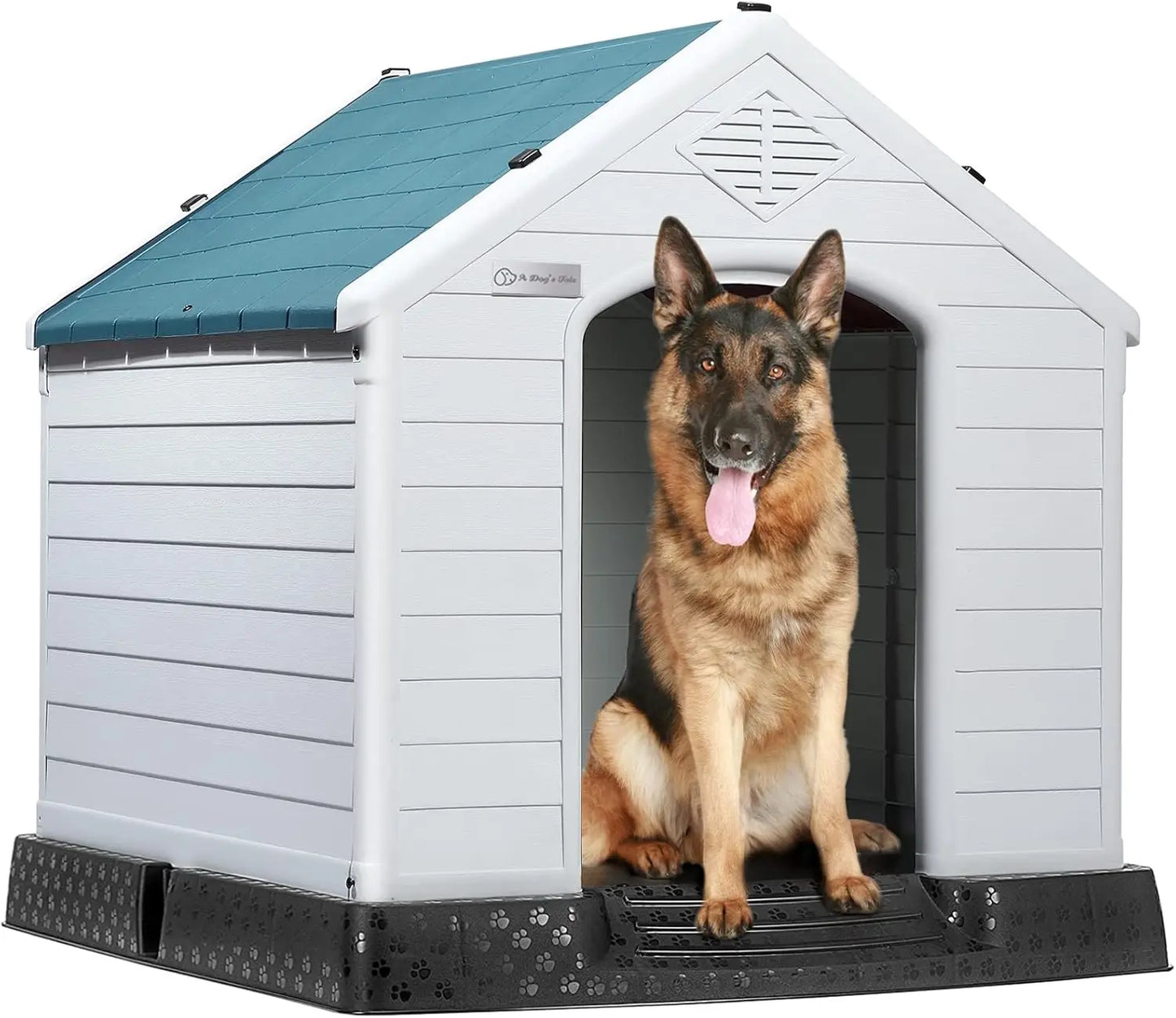 Durable Waterproof Plastic Dog House for Small to Large Sized Dogs.
