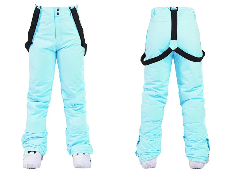 Women Ski Suit Winter Windproof Waterproof Snowboarding Jacket and Pants.