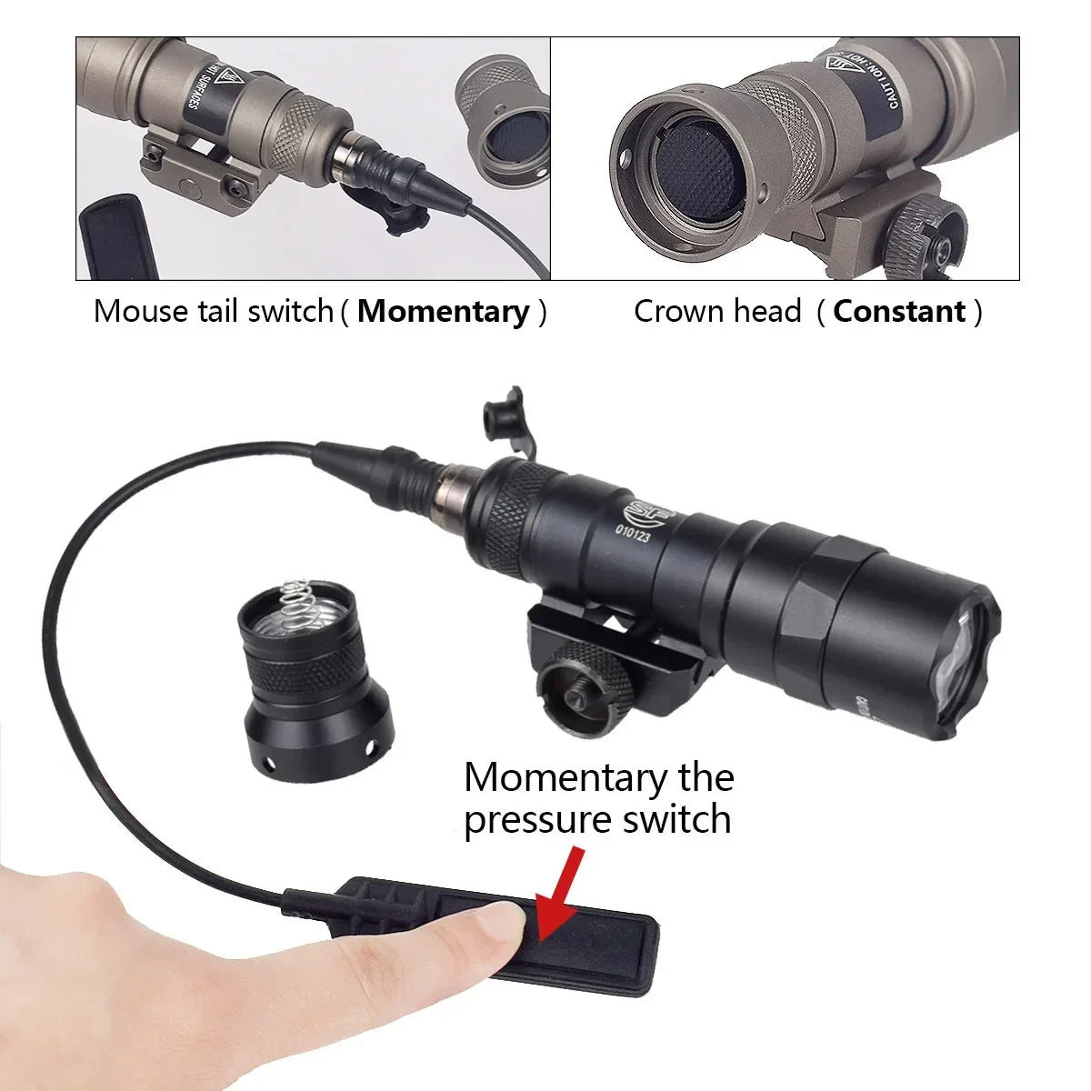 Surefire M300 M600 X300 Weapon Light Remote Pressure Switch LED Flashlight.