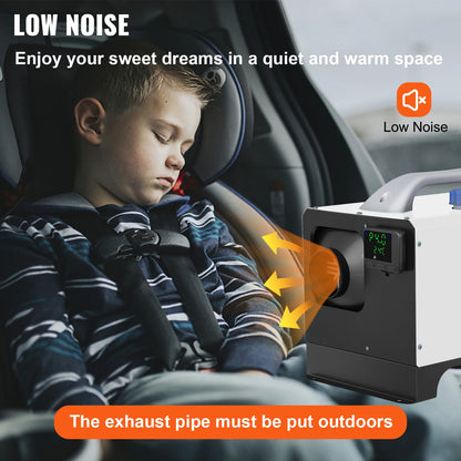 8KW Diesel Air Heater Parking Heater 12V Truck Heater One Air Outlet with Black LCD Switch For RV Truck Boat .