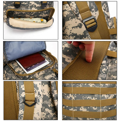 80L Tactical Backpacks, Outdoor Survival Bags 600D Oxford Cloth.