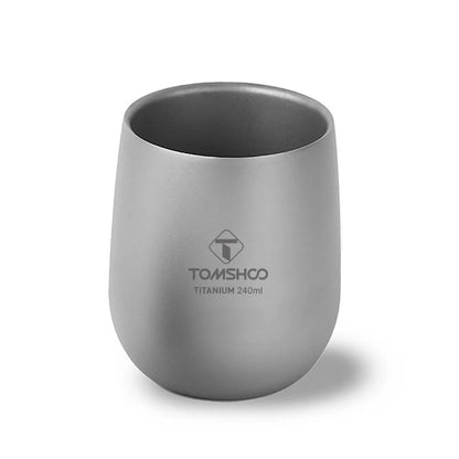 Tomshoo Titanium Cup Insulated Double Wall Drink Cup Outdoor Camping Titanium Water Cup for Camping Hiking Cool Camping Gear
