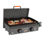 Blackstone Adventure Ready 2-Burner 22" Propane Griddle with Hard Cover in Black.