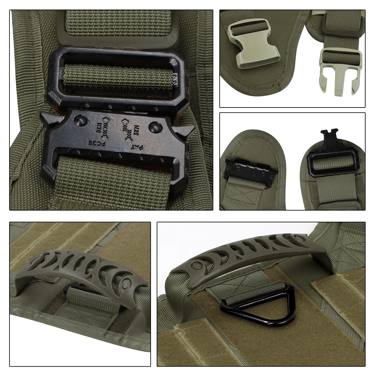 Tactical Dog Harness Leash Collar Pouches for Medium Large Dogs Training.