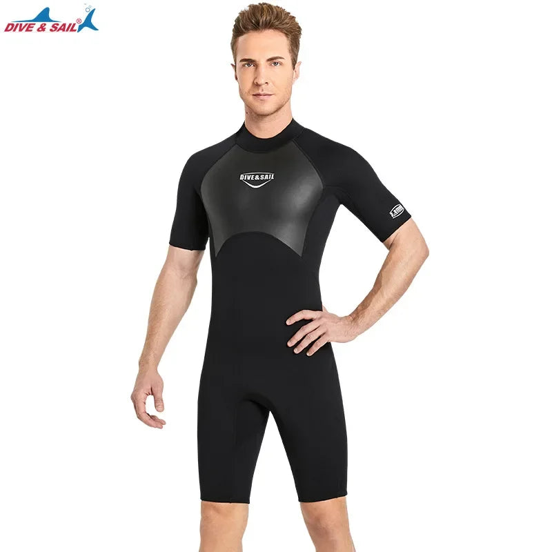 2mm Diving Suit Short Sleeve Warm Wetsuit.