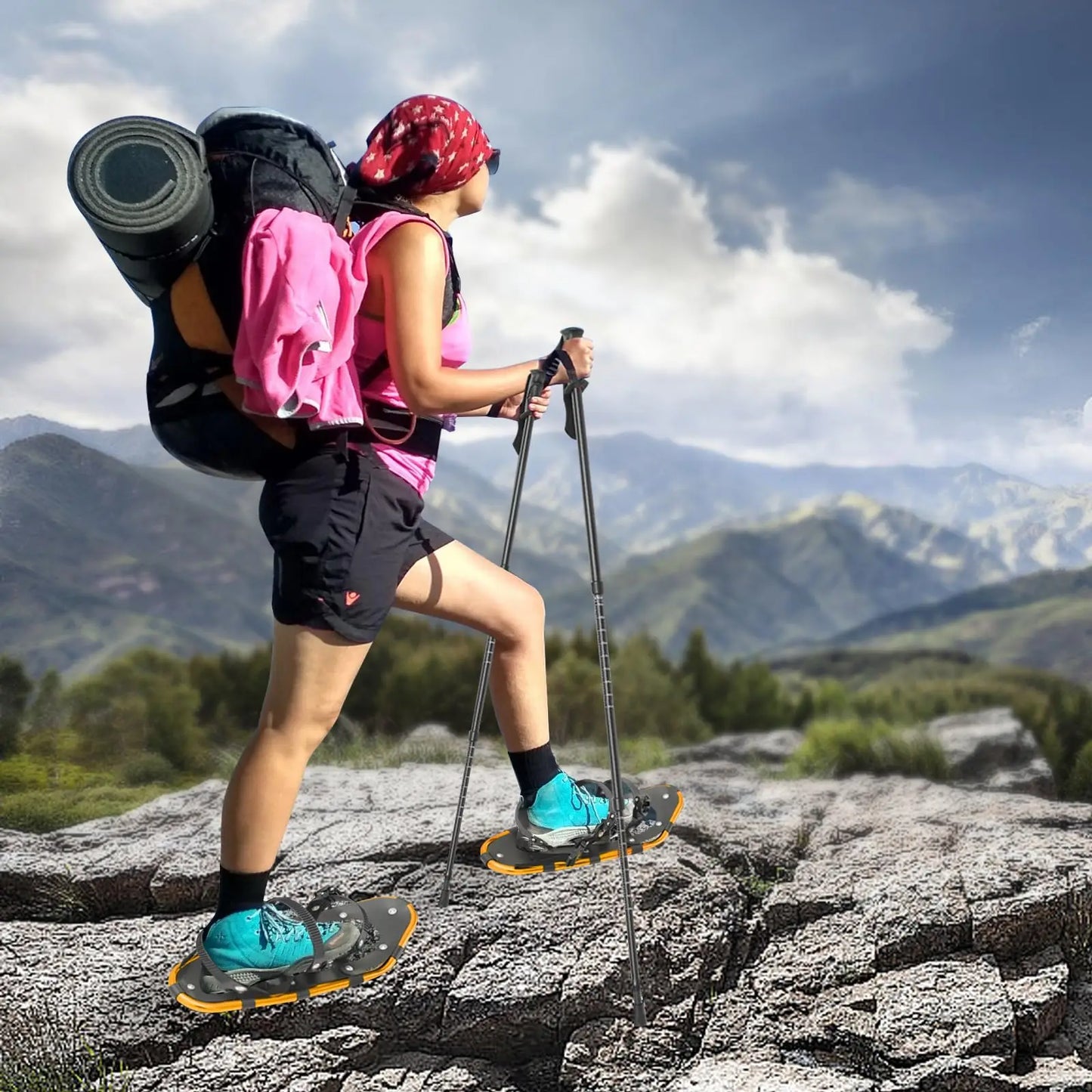 Snowshoes with Adjustable Trekking Poles Bundle.