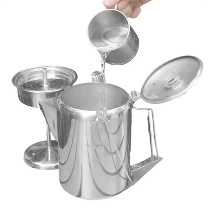 Camping Percolator Coffee Pot Distilled Coffee Pot Stainless Steel Coffee Stovetop 9 Cup Mocha Coffee Pot For Camping Accessory