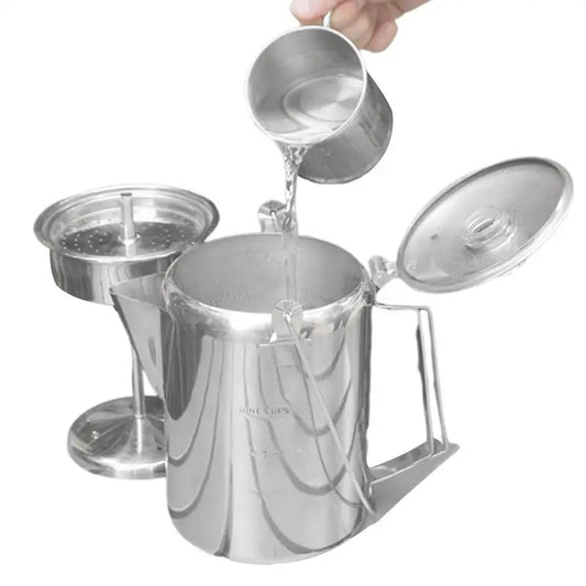 Camping Percolator Coffee Pot Distilled Coffee Pot Stainless Steel Coffee Stovetop 9 Cup Mocha Coffee Pot For Camping Accessory
