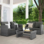 4 Piece Outdoor Patio Furniture Sets, Wicker.