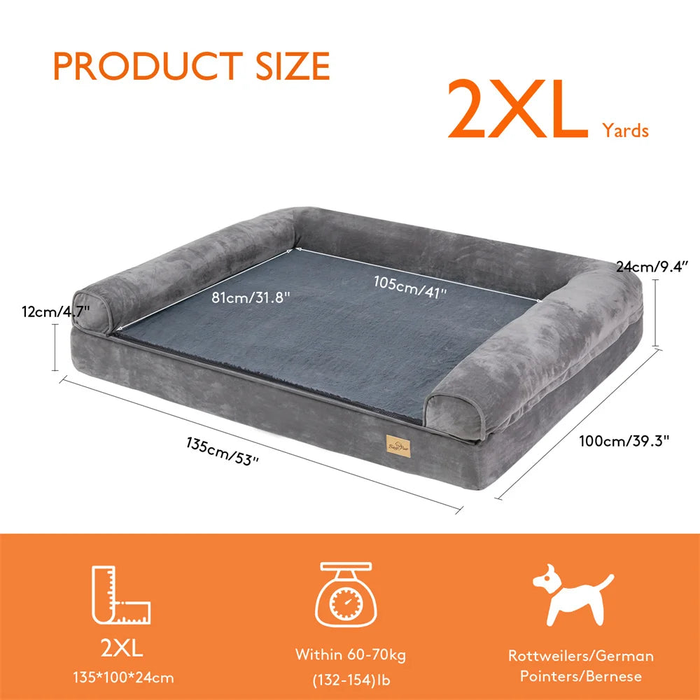 XXXL Large Calming Dog Bed Orthopedic Memory Foam Waterproof Removable Cover.