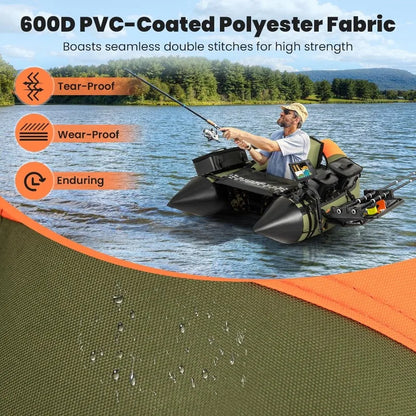 Inflatable Float Tube, With Fish Ruler, Pump, Storage Bag