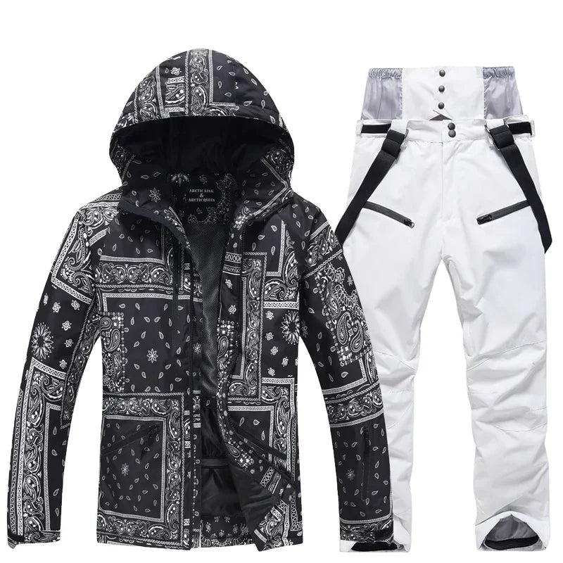 Winter Ski Suit Set -30℃ Cold Snowboard Wear Men/Women Ski Suit Waterproof.