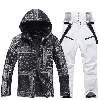 Winter Ski Suit Set -30℃ Cold Snowboard Wear Men/Women Ski Suit Waterproof.