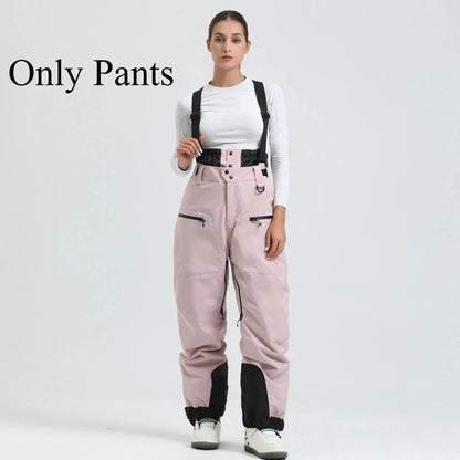 New Ski Pant Solid Snow  Women Windproof Waterproof Snow Pants.