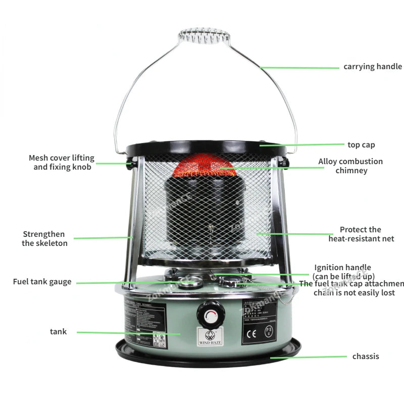 Efficient Kerosene Heaters Stainless Steel Indoor Heater Non Electric, Kerosene Stove.