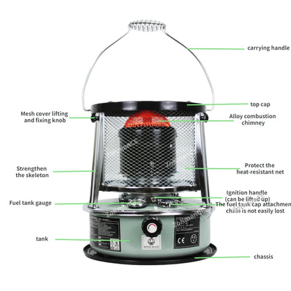 Efficient Kerosene Heaters Stainless Steel Indoor Heater Non Electric, Kerosene Stove.