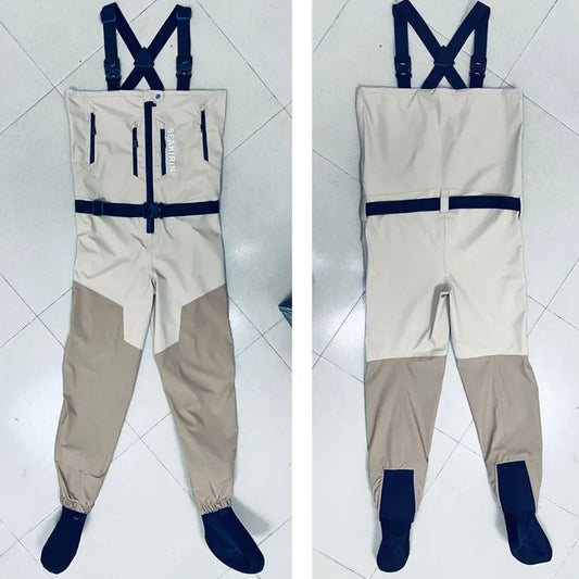Men's Stocking foot Chest Waders with Front Zipper.