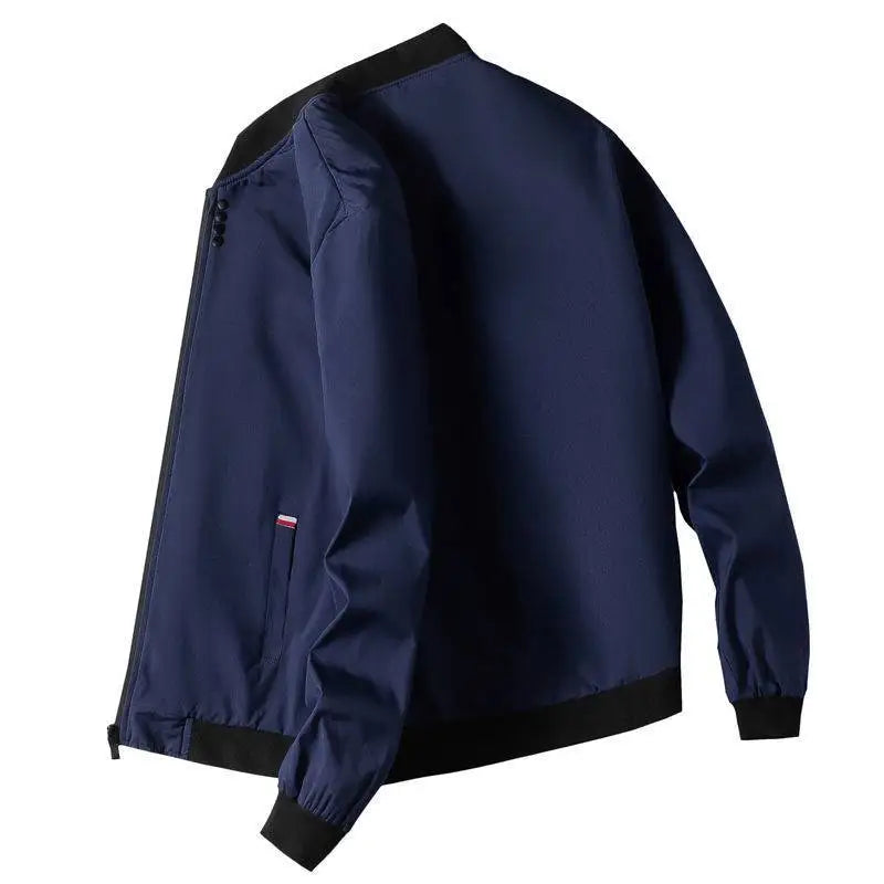 Man Leisure Jacket New Spring Autumn Solid Color Zipper Windproof Jacket.